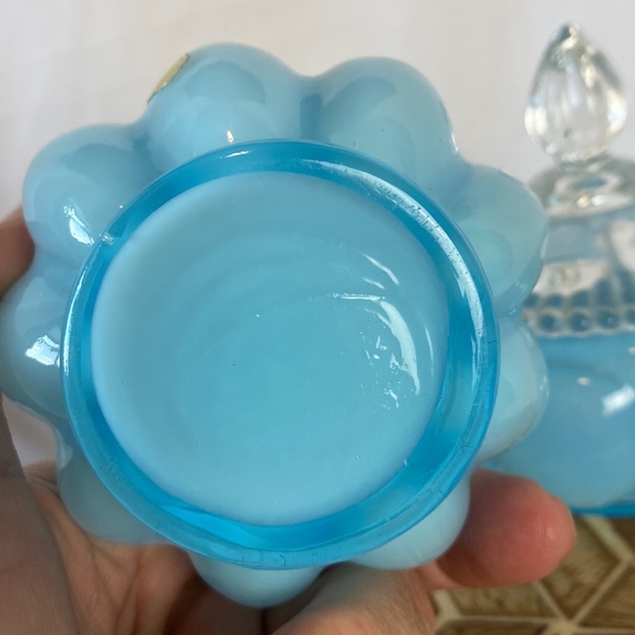 Fenton Blue and Clear Glass Set 🩵🤍 3 Pieces! - Picture 7 of 8